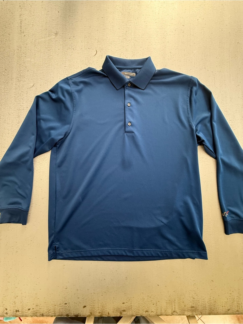 Greg Norman Collection Long Sleeve Polo in Blue